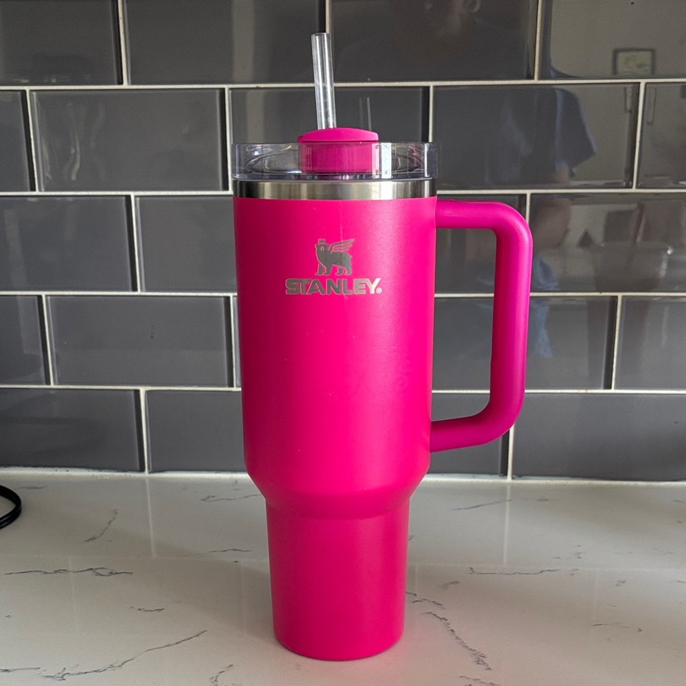 Stanley Vibrant Pink Thermos with Straw